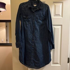 Merona Dress Midi Medium Denim Shirt Dress -like new
